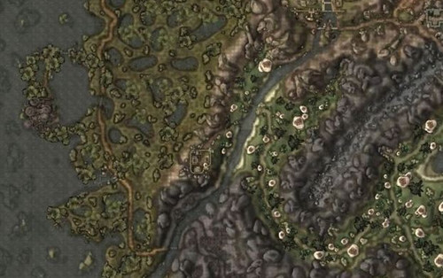 Крепость Хлаалу на карте в TES 3: Morrowind